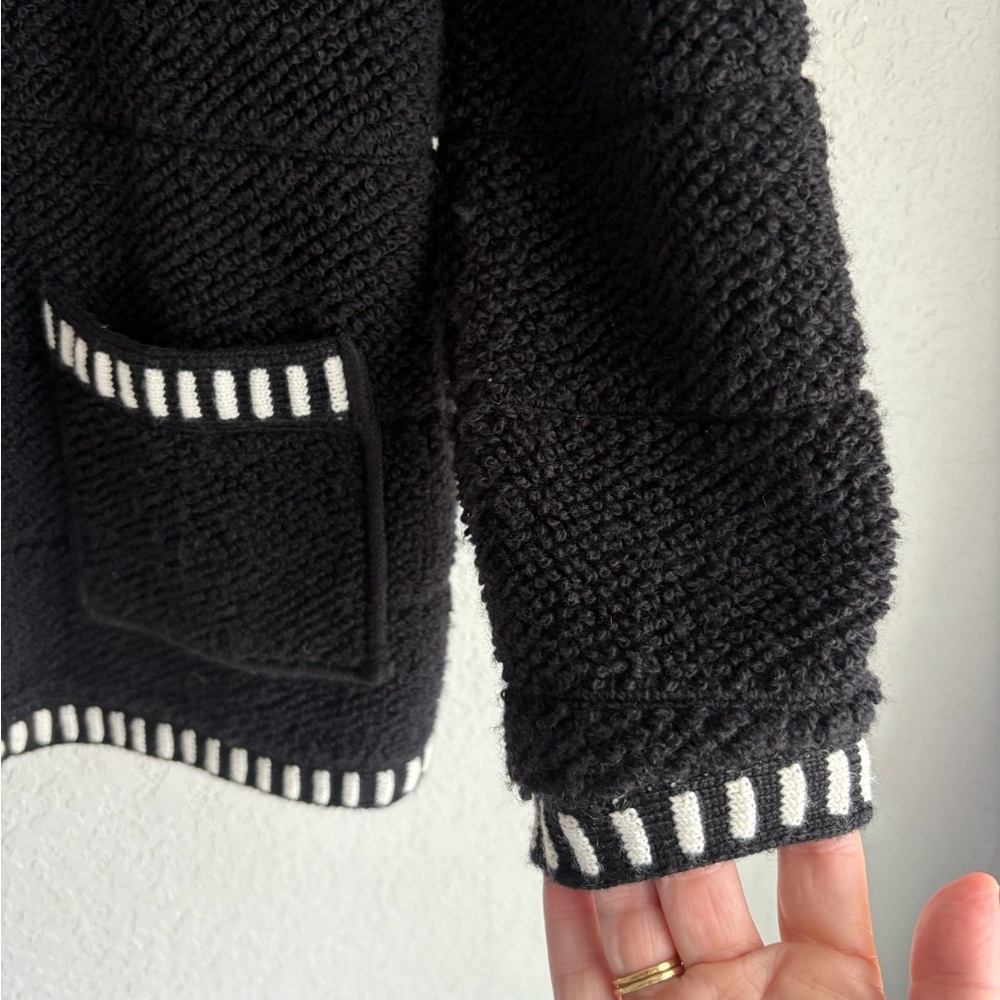 Missoni Italian Black and White Textured Wool Cardigan - Picture 3 of 9